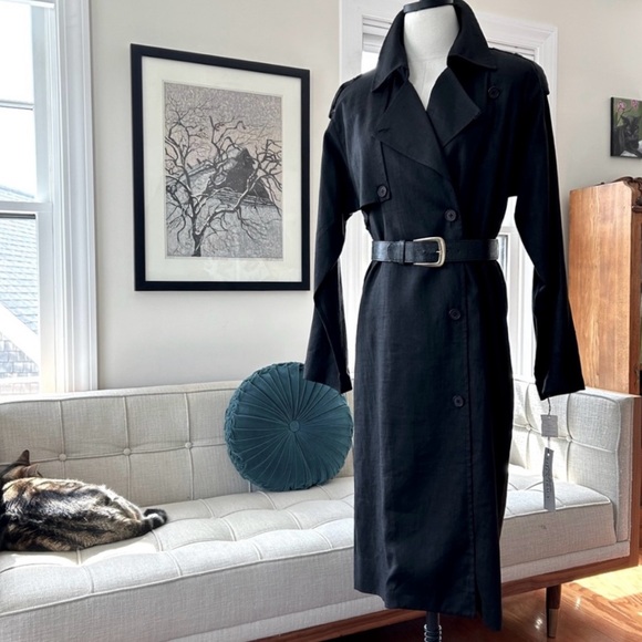 Linda Allard for Ellen Tracy Jackets & Blazers - VTG 90’s Linen Trench Coat